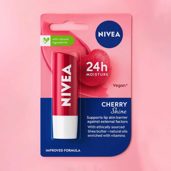 Nivea 24h Moisture Caring Lip Balm Cherry Shine
