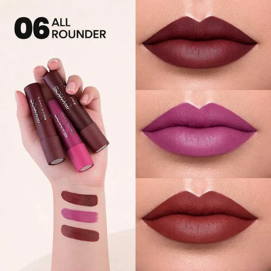 MARS 3 Matte Box Lipsticks Set (All Rounder -06)
