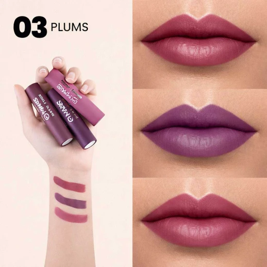MARS 3 Matte Box Lipsticks Set (Plums-03)
