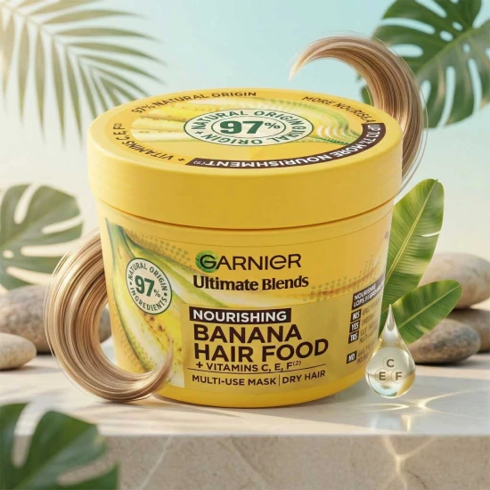 Garnier Ultimate Blends Hair Food Banana 3-in-1 Dry Hair Mask Treatment 400ml