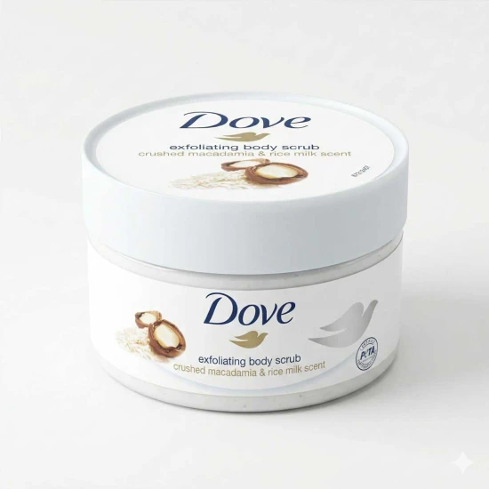 Dove Exfoliating Body Scrub Crushed Macadamia & Rice Milk (225ml)