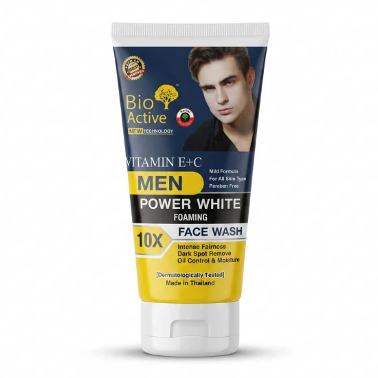 Bio Active Vitamin E+C Men Power White Foaming Face Wash 100g