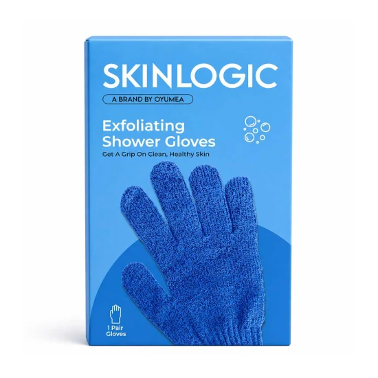 Skinlogic Bath And Body Exfoliating Body Gloves 1 Pair Blue