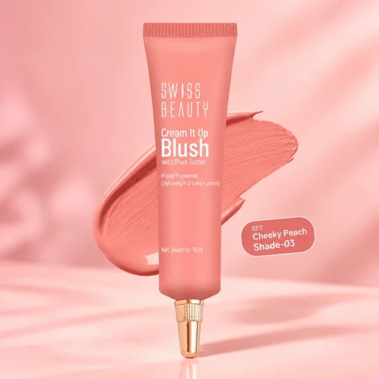 Swiss Beauty Cream It Up Blush with Shea Butter – Cheeky Peach 03, 10ml