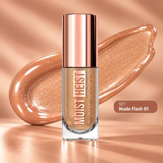 Swiss Beauty Moist Heist Shimmer Lip Oil – Nude Flash 01, 4.8g